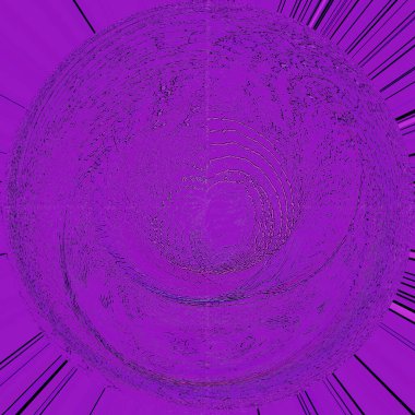 Siyah arkaplanı olan mor dairesel bir nesne