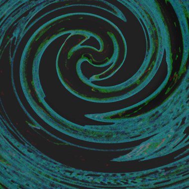 Siyah arkaplanı olan yeşil ve siyah bir girdap.