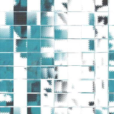 Mavi ve beyaz desenli fayanslı bir duvar.