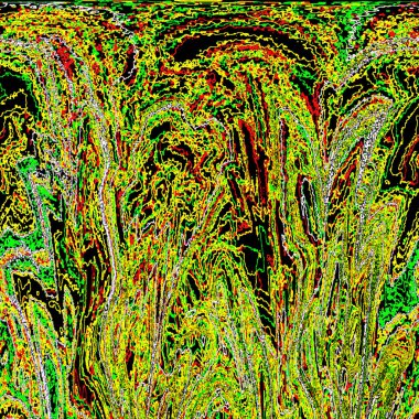 Yeşil ve sarı bir girdap tablosu