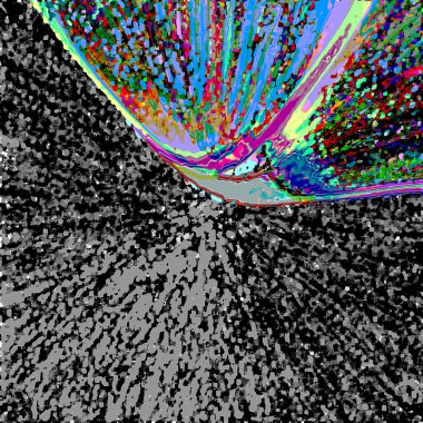 Siyah arka planı olan renkli bir şemsiye.