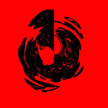 Siyah beyaz kıvrımlı kırmızı bir arka plan.