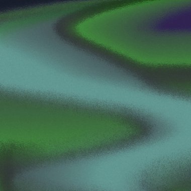 Bir nehrin yeşil ve mavi soyut tablosu