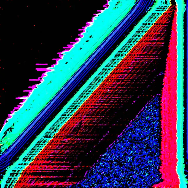 Siyah arkaplanı olan kırmızı ve mavi çizgili bir nesne