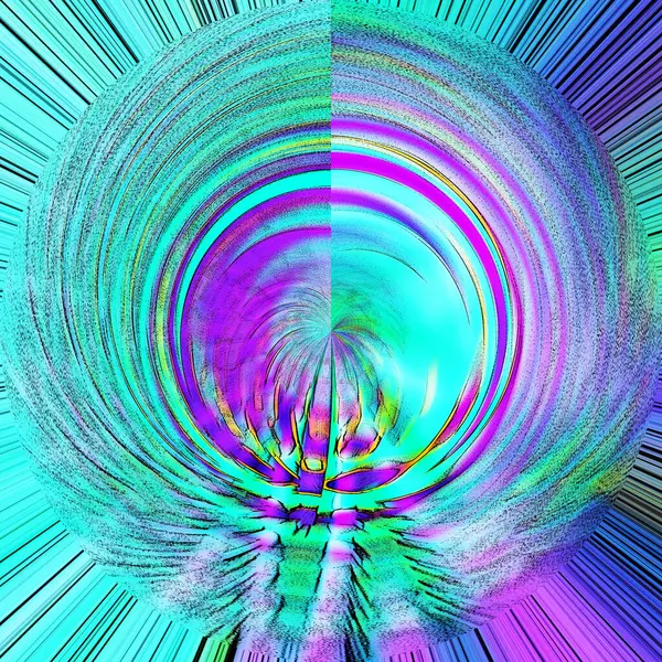 Renkli bir sarmal, içinden bir insan geçiyor.