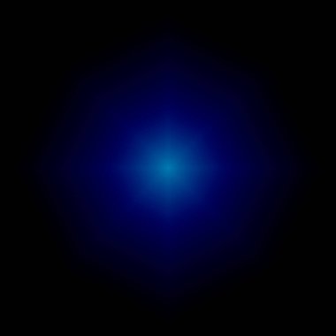 Karanlıkta siyah arkaplanı olan mavi bir ışık.