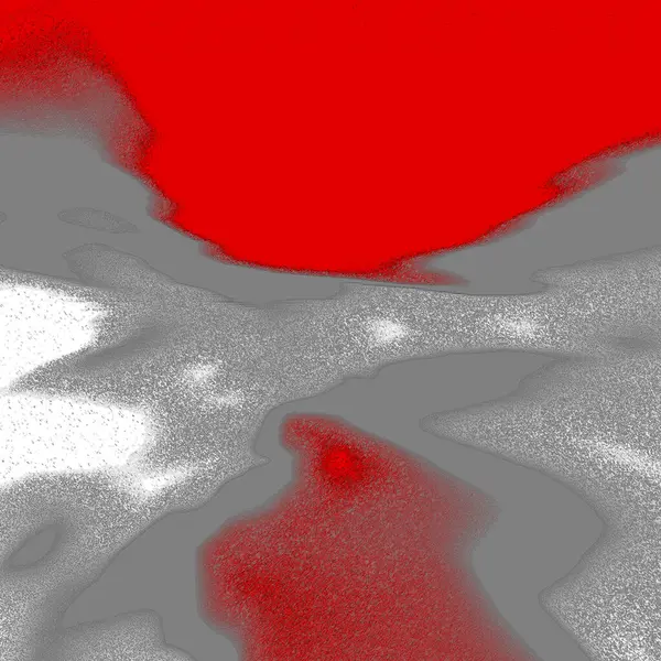 Kırmızı ve beyaz bir resim. Kırmızı elbiseli bir kişi.