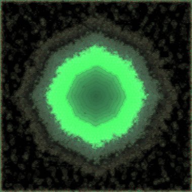 Siyah arkaplanda yeşil dairesel bir nesne