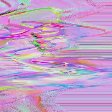 Renkli, soyut bir makas resmi.