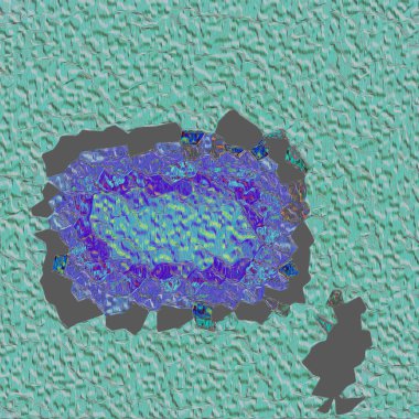 Üzerinde yürüyen bir insan olan mavi bir delik.