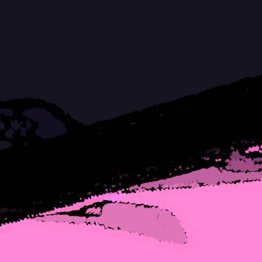 Siyah ve beyaz kuşlu siyah ve pembe bir arkaplan.