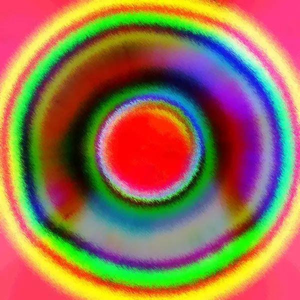 Kırmızı merkezli renkli dairesel bir nesne