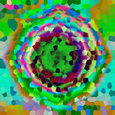 Değişik renk ve şekillerde renkli mozaik