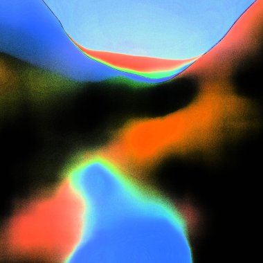 Mavi ve kırmızı dalgalı soyut arkaplan. 3d oluşturma