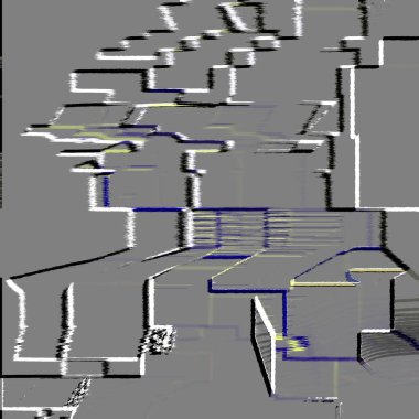 Kaotik soyut bir arkaplanın 3 boyutlu çizimi