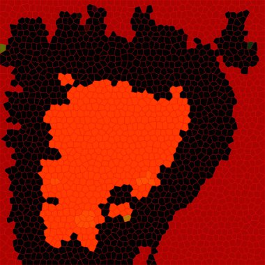 Güney Afrika 'nın haritası haşhaş tohumları ve bir virüs üzerinde