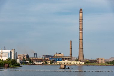 MARIUPOL, UKRAINE, AĞUSTOS 06, 2021: Azovstal Mariupol Metalurji Santrali