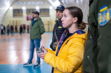 LVIV, UKRAINE, 19 Ekim 2023 Siviller için İnsansız Hava Aracı Pilotluk Eğitimi