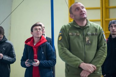 LVIV, UKRAINE, 19 Ekim 2023 Siviller için İnsansız Hava Aracı Pilotluk Eğitimi