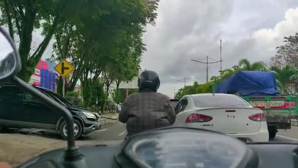 Süd Borneo Indonesien Februar 2021 Motorrad Vlog Mehreren Teilen Der — Stockvideo