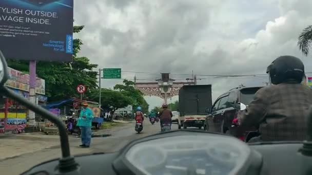 South Borneo Indonesia Φεβρουαρίου 2021 Vlog Μοτοσικλέτας Διάφορα Σημεία Της — Αρχείο Βίντεο