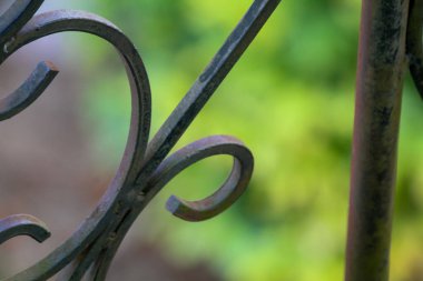 Çitteki demir süsler.