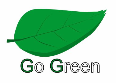 Green leaf symbol with text 