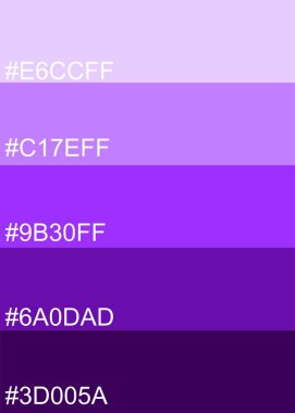 Renk kodlu mor tonlar için Pantone Renk Paleti