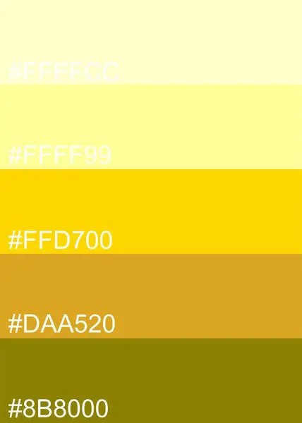 Renk kodlu sarı tonlar için Pantone Renk Paleti