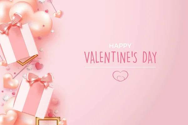 Vector Valentijnsdag Achtergrond Met Liefde Pijlen Versieren Van Begroeting — Stockvector