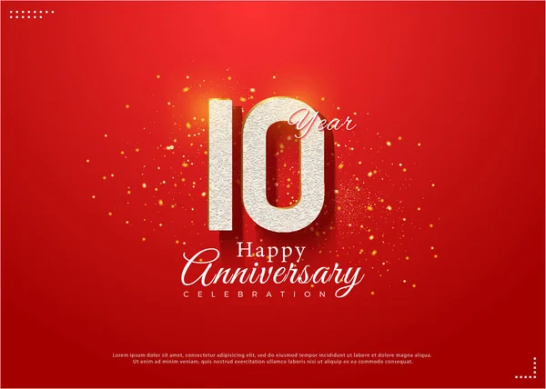 10O Aniversário Com Números Flutuantes Ilustração Design Premium Vetorial — Vetor de Stock