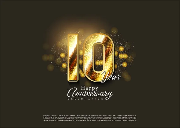 10O Aniversário Com Números Texturizados Combinações Cores Design Premium Vetorial — Vetor de Stock