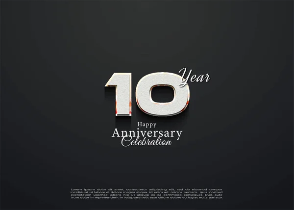 10O Aniversário Com Conceito Simples Cores Suaves Design Premium Vetorial — Vetor de Stock