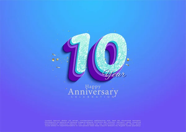 10O Aniversário Com Belos Números Celebração Design Premium Vetorial — Vetor de Stock