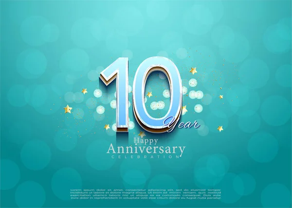 10O Aniversário Com Fundo Bolha Transparente Design Premium Vetorial — Vetor de Stock