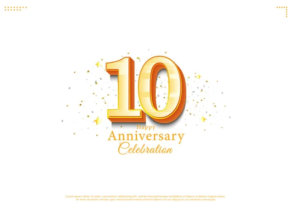 Celebración Del 10º Aniversario Diseño Vector Premium — Vector de stock