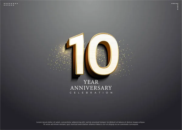 10O Aniversário Com Fundo Toque Efeito Luz Brilhante Design Premium — Vetor de Stock