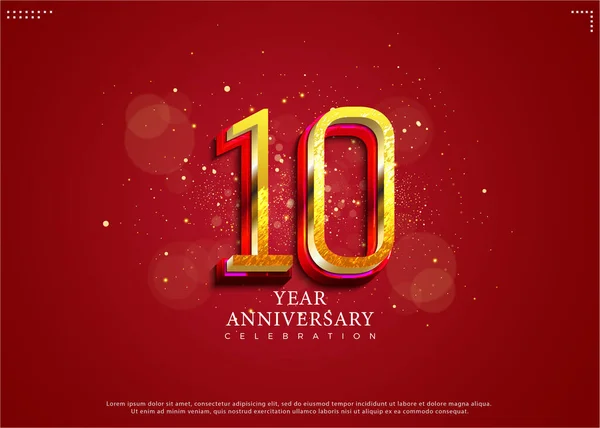 10º Aniversario Delgada Números Vector Diseño Premium — Archivo Imágenes Vectoriales