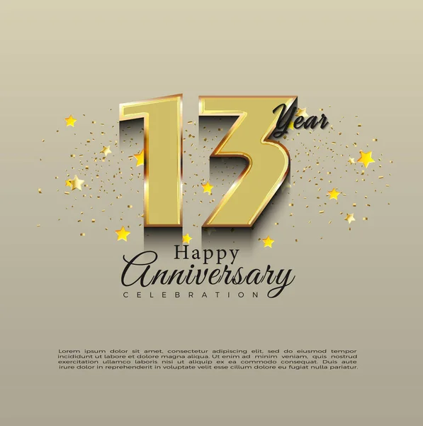 13O Aniversário Com Conceito Cor Elegante Design Premium Vetorial — Vetor de Stock