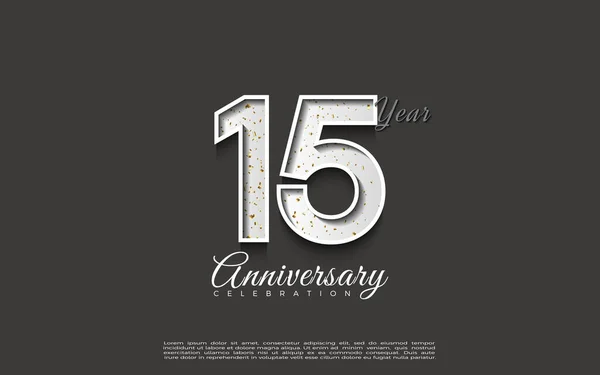 白黒コンセプトで15周年を迎えました ベクタープレミアムデザイン — ストックベクタ