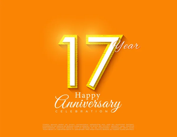Jahrestag Auf Orangefarbenem Hintergrund Vektor Premium Design — Stockvektor