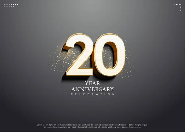 20O Aniversário Com Fundo Toque Efeito Luz Brilhante Design Premium —  Vetores de Stock