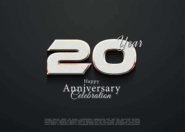 20º Aniversario Con Concepto Sencillo Colores Suaves Vector Diseño Premium — Archivo Imágenes Vectoriales
