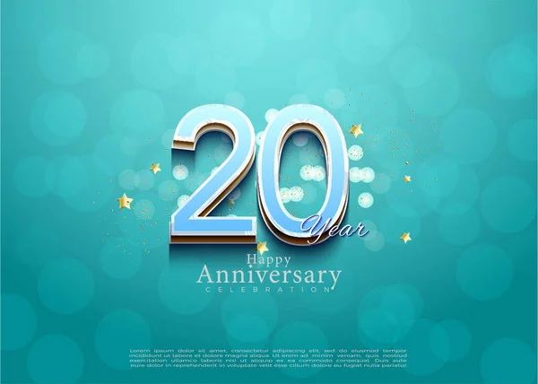 20Th Anniversary Transparent Bubble Background Vector Premium Design — Stock Vector