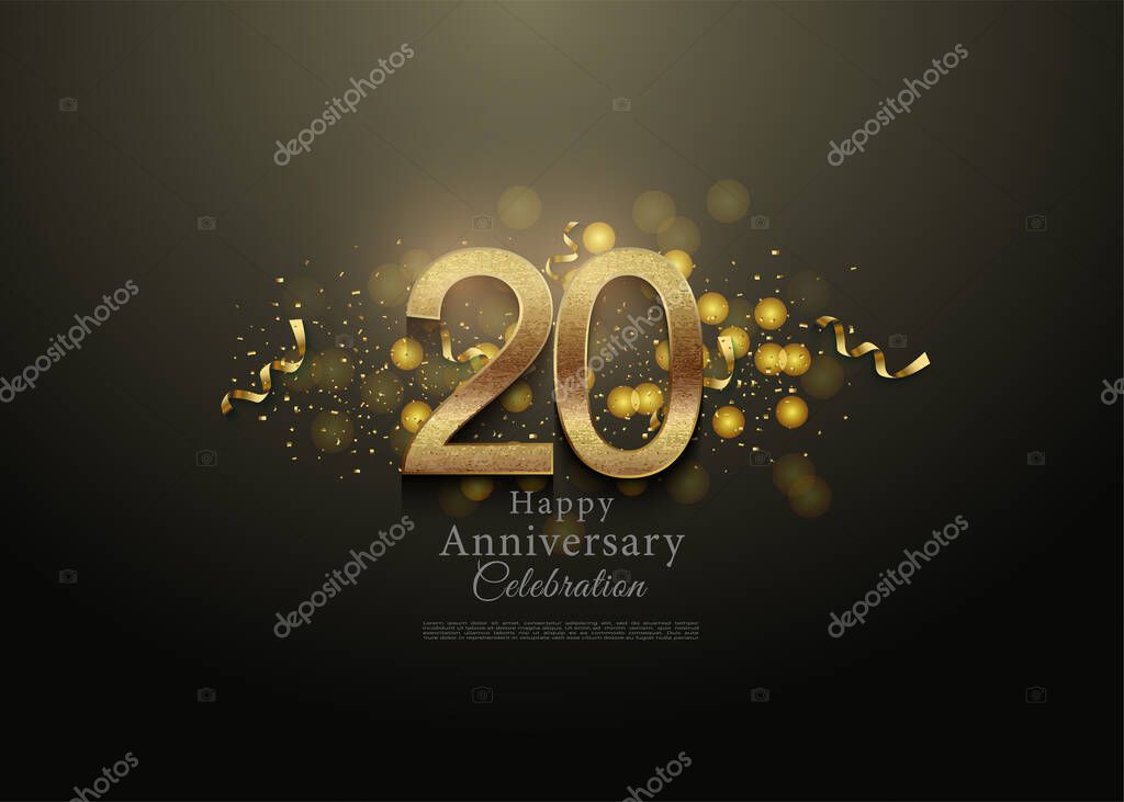 20th anniversary with elegant black concept. vector premium design.