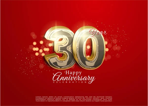 30º Aniversario Con Números Fondo Muy Bonito Vector Diseño Premium — Archivo Imágenes Vectoriales