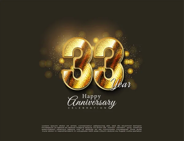 Vector Realistic Isolated Golden Balloon Number Of 33 For