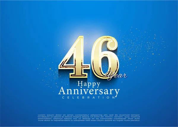 46Esimo Anniversario Sfondo Blu Design Vettoriale Premium — Vettoriale Stock
