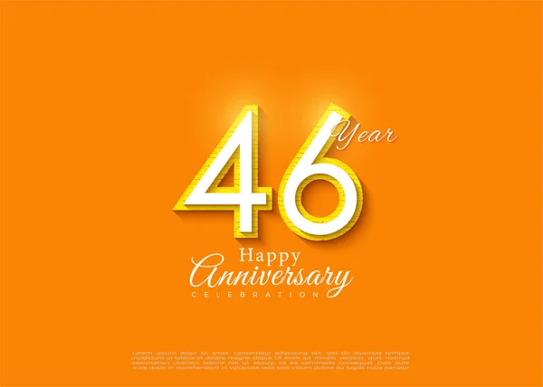 46Esimo Anniversario Sfondo Arancione Design Vettoriale Premium — Vettoriale Stock