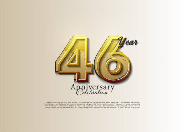 Basit ve benzersiz sayılarla 46. yıldönümü. vektör premium tasarımı.